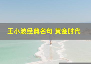 王小波经典名句 黄金时代